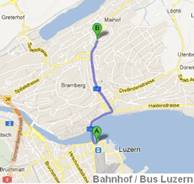 Link auf Map Bahnhof Luzern zu Asian Village Victoria